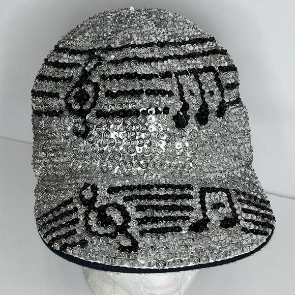JC Brand Silver Black Sequin Music Notes Treble Clef Teacher Baseball Cap Hat OS main image 9